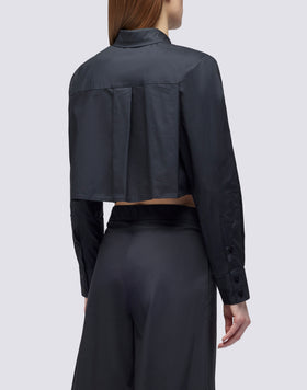 CAMICIA CROP IN POPELINE