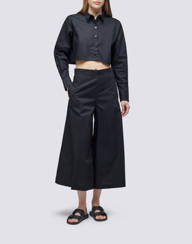 CAMICIA CROP IN POPELINE
