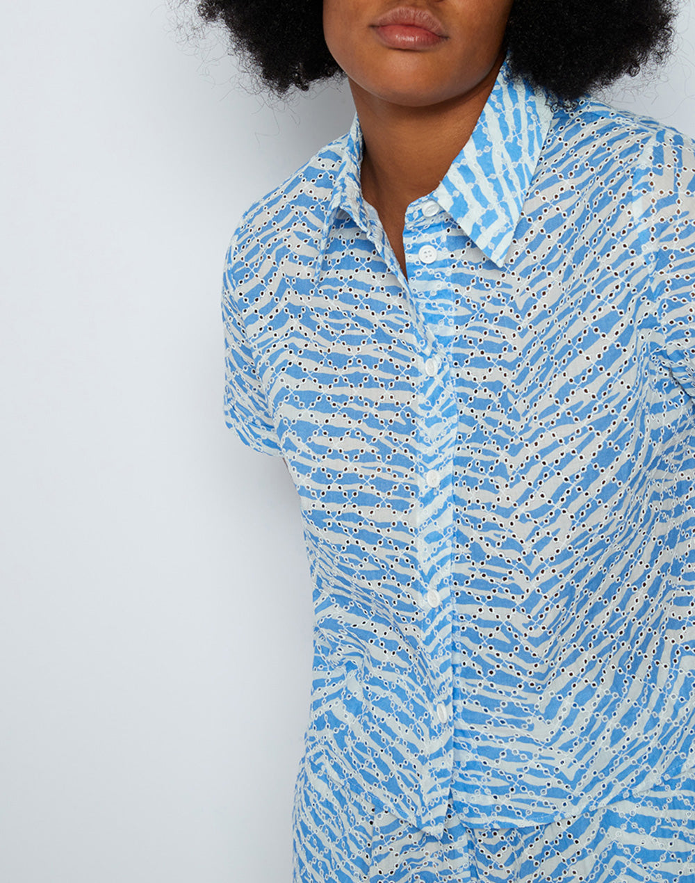 ZEBRA PATTERN SANGALLO COTTON SHIRT