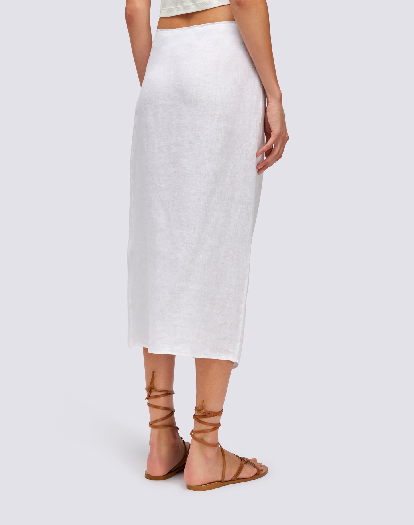 LONG LINEN SKIRT WITH FRONT OPENING