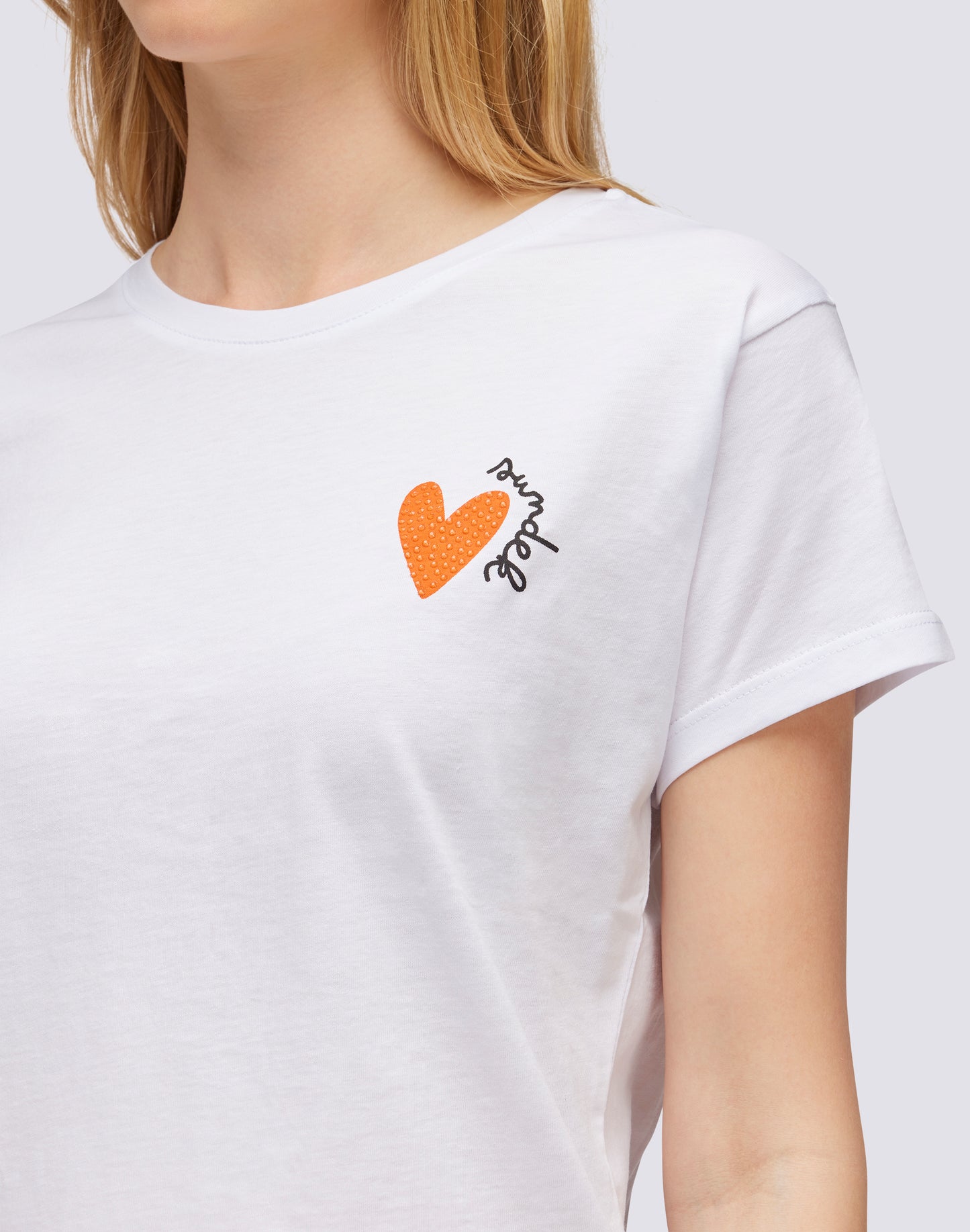 COTTON T-SHIRT WITH HEART PRINT