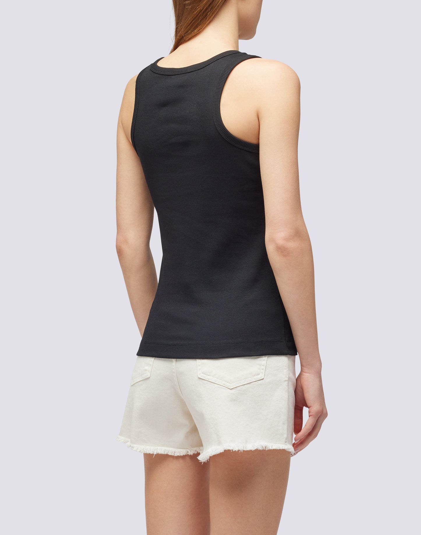 RIBBED TANK TOP WITH EMBROIDERED LOGO