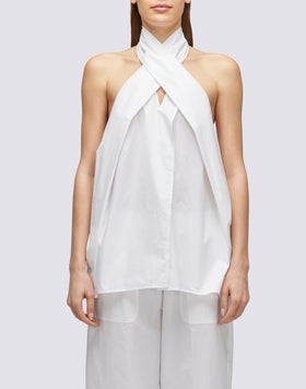 SOLID COLOR POPLIN TOP