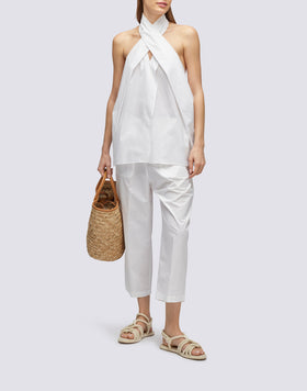 SOLID COLOR POPLIN TOP