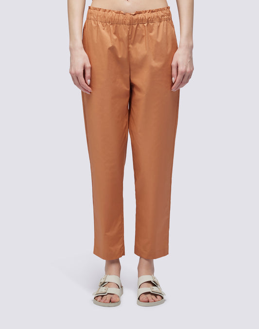 POPLIN PANTS WITH ELASTIC WAIST