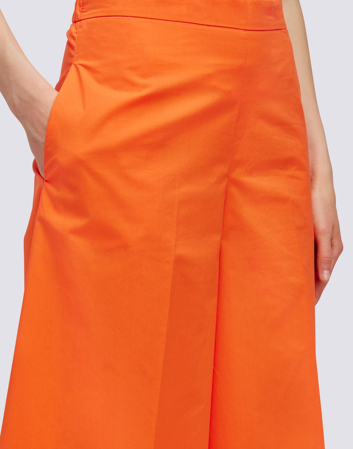 HIGH WAIST PALAZZO PANTS IN POPLIN