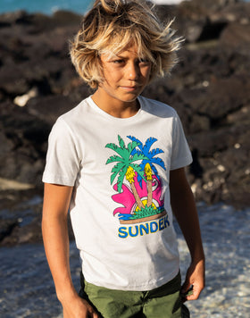 T-SHIRT À MANCHES COURTES IMPRIMÉ ÎLE SUNDEK