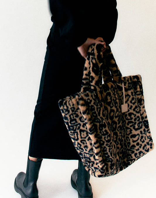 FAUX FUR SHOPPING BAG