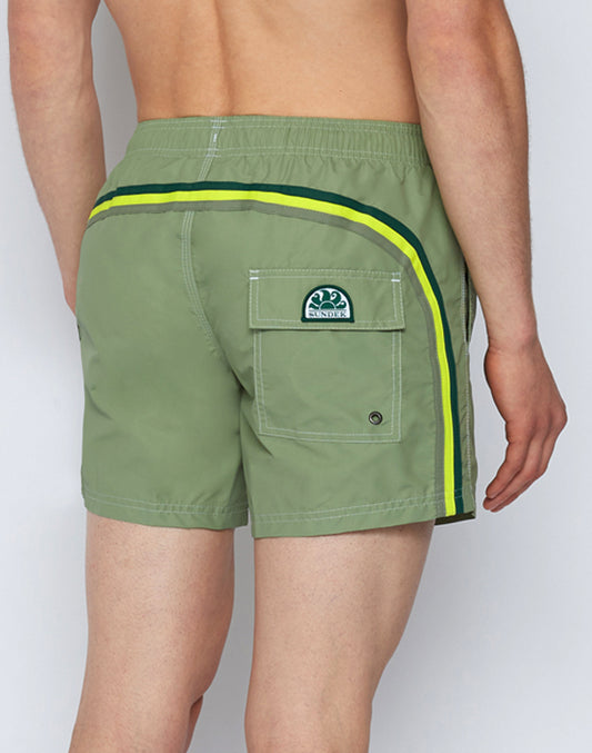 ICONIC TAFFETA STRETCH WAIST SWIM TRUNKS