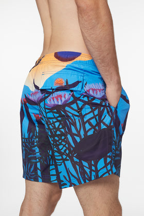 MEDIUM ELASTICATED WAIST BOARDSHORT WITH DREAMING PRINT