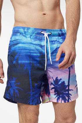SHORT DE BAIN TAILLE ÉLASTIQUE MOYENNE AVEC IMPRIMÉ LAX