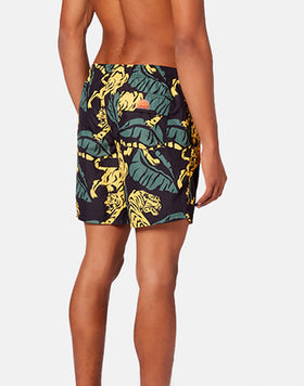 MID-LENGTH SWIM SHORTS WITH AN ELASTICATED WAISTBAND