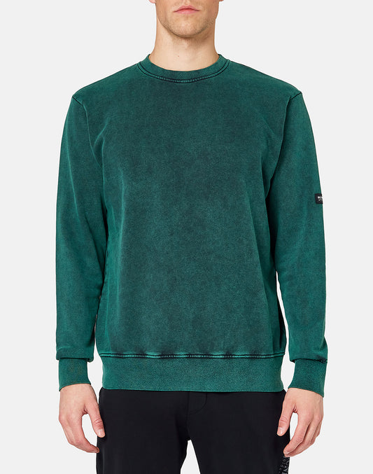 OVERDYED DIAGONAL COTTON SWEATSHIRT