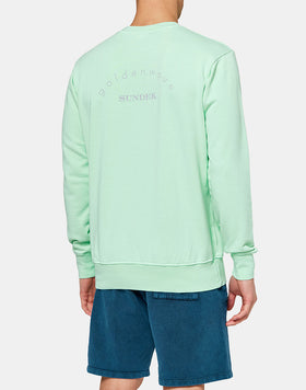 SUDADERA DE ALGODÓN DIAGONAL TEÑIDO EN PRENDA