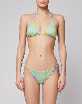 SLIP CON ESTAMPADO DE FLORES Y CORDONES AJUSTABLES