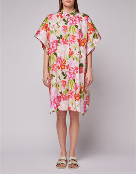 CAMICIA OVER IN COTONE CON STAMPA FLOREALE