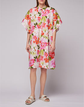 CAMICIA OVER IN COTONE CON STAMPA FLOREALE