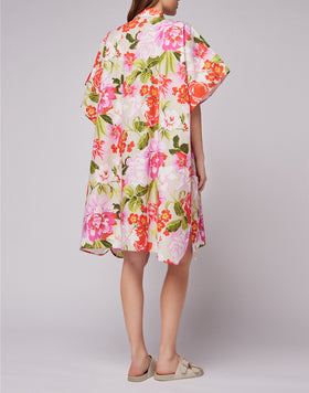 CAMICIA OVER IN COTONE CON STAMPA FLOREALE
